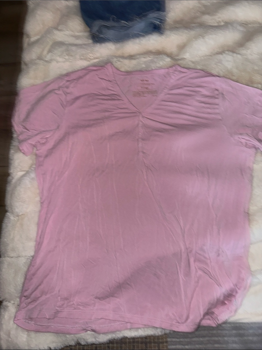 Little Sleepies Light Pink V-Neck Short Sleeve Tee